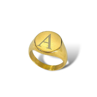 Initial "A" Signet Ring