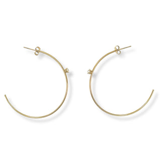 Thin Solitaire Hoop Earring