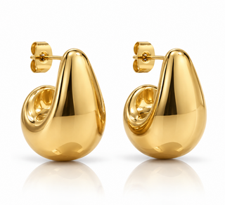 Tapered Dome Hoop Earring