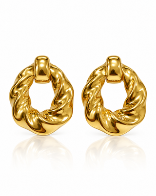 Twisted Door Knocker Earring