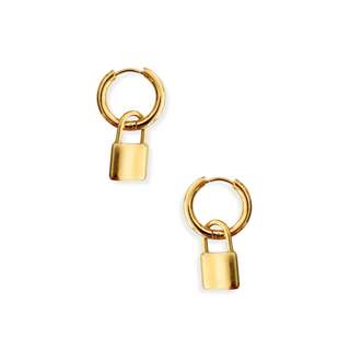 Mini Hoop Lock Charm Earring