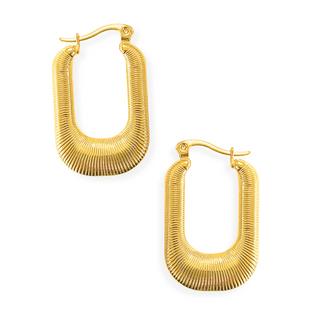 Tapered Geometric Hoop Earring