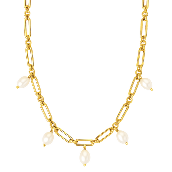 Kendall Toggle Chain Pearl Necklace – Ellie Vail