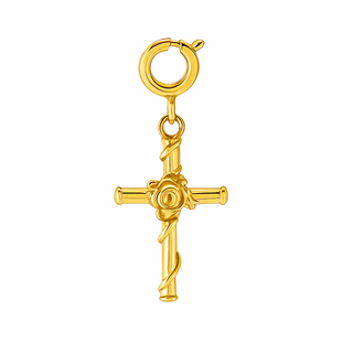 Effie Floral Cross Charm