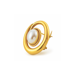 Spiral Pearl Brooch