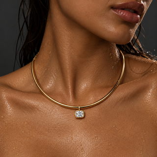 Bezel Collar Choker Necklace