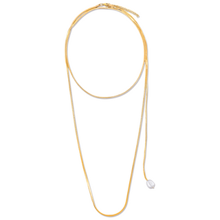 Ellie Vail - Aviana Wrap Snake Chain Pearl Necklace