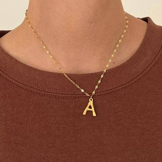 A Initial Bamboo Pendant Necklace